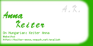 anna keiter business card